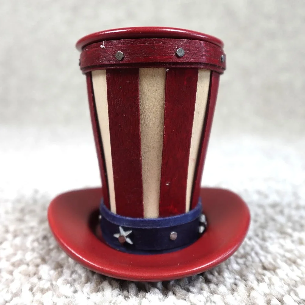 Longaberger 2013 Collector's Club Miniature Uncle Sam's Hat Basket Patriotic Red